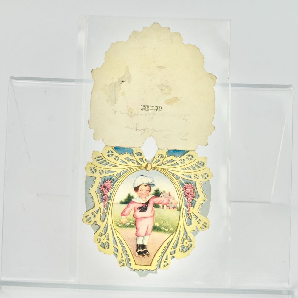 Vintage Valentine's Day Card Whitney Made Heart Die Cut